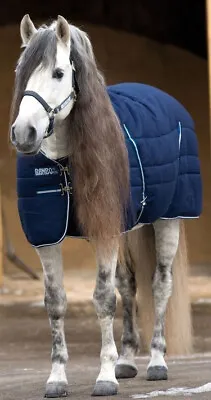 Horseware Rambo Stable Rug New Microfibre MediumWeight 200g Navy/Black 5'0'-7'3' • £122.95