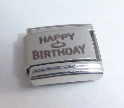 £2.99 • Buy HAPPY BIRTHDAY Italian Charm - 9mm Fits Classic Starter Bracelets - Cake N397