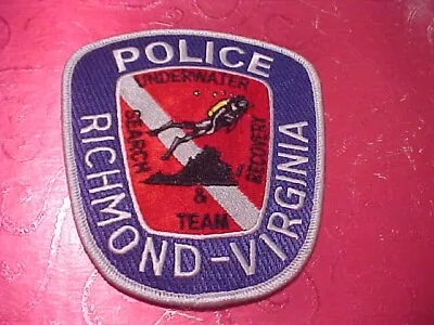 Richmond Virginia Underwater S&r Police Patch Shoulder Size Unused Not A Badge • $16.95