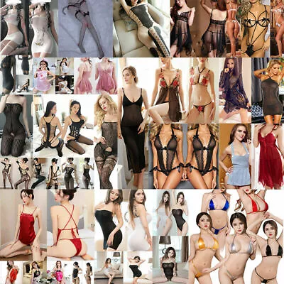 $8.79 • Buy Fashion Women Sexy Lingerie Lace Dress G-string Underwear Babydoll Sleepwear Set