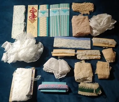  Large Lot Of Vintage Lace Trim For Edges Dresses Dolls Costumes • $10.50