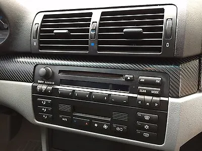 Carbon Fiber Look Interior Dash Door And Shift Trim Kit Fits BMW E46 Sedan 325i • $49.95