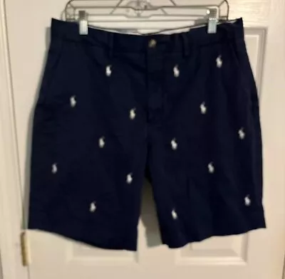Polo Ralph Lauren Classic Fit 9  Blue Pony Embroidered Shorts Men’s Size 33 • $24