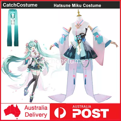 Vocaloid Hatsune Onmyoji Miku Cosplay Costume Full Set Dress Wig Party Outfits • $23.11