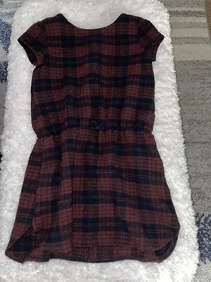 Zara Girls Sz. 7/8 Wool Blend Red & Navy Short Sleeved Dress. Classic Cute • $12.99