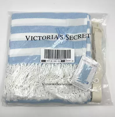 $18.99 • Buy Victoria’s Secret Beach Blanket – Blue Stripe Design - NEW