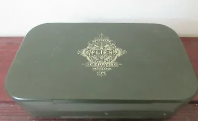 C.f. Orvis Wheatly Superfine Flies Box-- Empty Vtg Green Metal Fly Fishing • $88.98