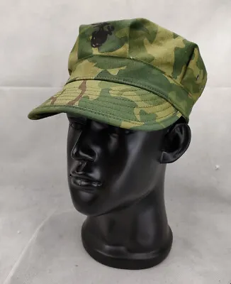 Ww2 Us Mitchell Octagonal Cap Vintage Usmc Camouflage Marine Corps Field Hat L • $14.99