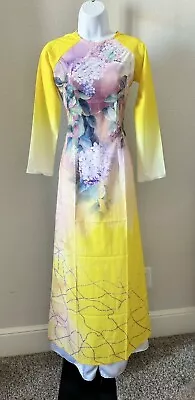 M- Pre-made  Ao Dai ONLY  3D Vietnamese Traditional- Yellow • $23