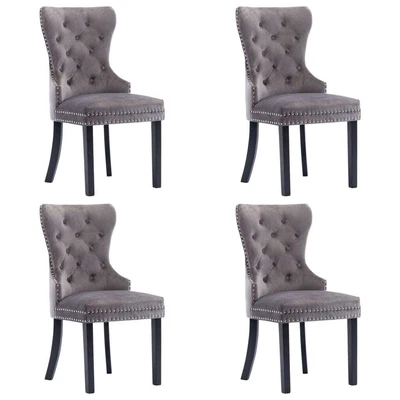 $890.99 • Buy Dining Chairs 4 Pcs Grey Velvet VidaXL