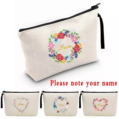 Personalised Custom Names Make Up Bag Toiletry Purse Holder Beauty Wallets Case • £4.49