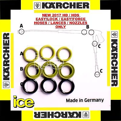 Genuine HD HDS EasyLock Karcher Pressure Washer Lance Hose O-Ring Set 28800010 • £10.99