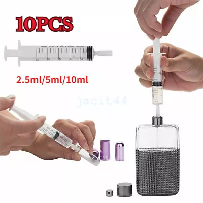 10pc 5/10ml Syringe Perfume Dispenser Perfume Syringe Cosmetic Refillable Bottle • $15.86