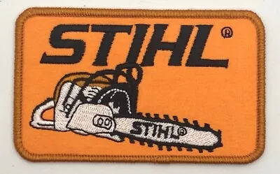 Stihl Chainsaw Orange Iron On Patch Retro Vintage Style Hat Cap Sew Iron On • $5.60