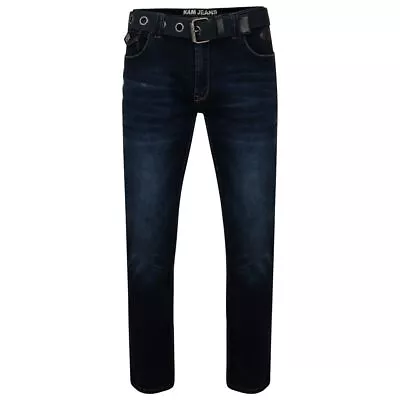 KAM Men's Extra Tall Stretch Tapered Dark Wash Jeans (Garcia) • £37.99