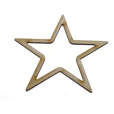 Wooden MDF Star Outline Shape Hanging Mobile Dream Catcher Christmas Star Blank • £2.95