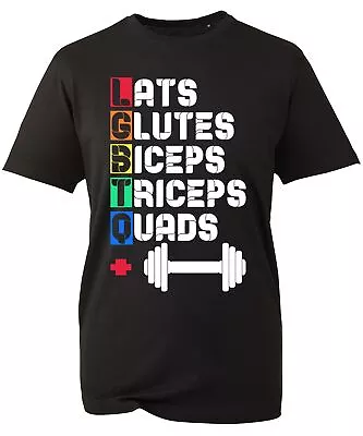 LGBT T-shirt Lats Glutes Siceps Triceps Quads Rainbow Love Gay Pride Unisex Top • $11.36