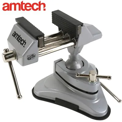 SUCTION BASE VICE Tabletop Fully Adjustable 360 Tilt Clamp Table Top 70mm Jaw UK • £18.47