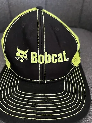 Official Bobcat Trucker Hat Black & Neon Yellow Strap Back Cap Printed Mesh • $18