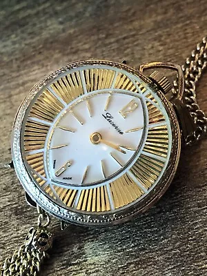 Vintage Lucerne Pendant Watch With Cameo • $25.25