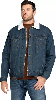 Wrangler Men's Cowboy Cut Western Lined Jacket Sherpa/Denim Large 74256RT • $57.23