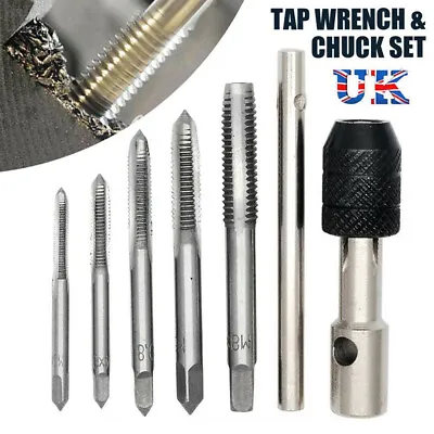 £5.99 • Buy New 6pc TAP WRENCH & CHUCK SET TOOL T-HANDLE METRIC M3 M4 M5 M6 M8 And Die