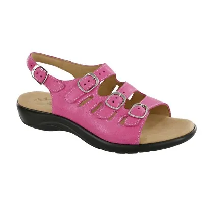 SAS Mystic Web Pink Comfort Slingback Leather Sandals SZ 7.5 NEW • $89