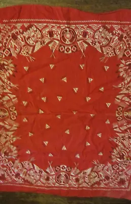 VTG WPL 9939 Fast Colors RED Bandana Native American INDIAN 100% COTTON • $9.99