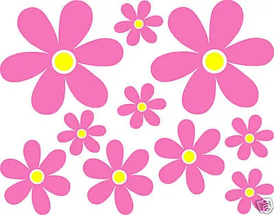 20 X Flowers Daisy Wall Car Vinyl Stickers Any Colour Petal/Any Colour Centre  • £4.95