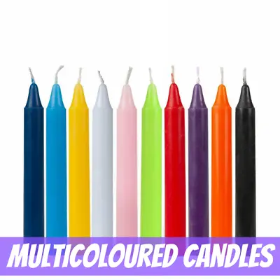 Colourful Dinner Candles Multiple Colours Pack Of 4  • £3.49