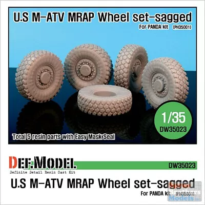 DEFDW35023 1:35 DEF Model US M-ATV MRAP Sagged Wheel Set (PDA Kit) #DW35023 • $26.99