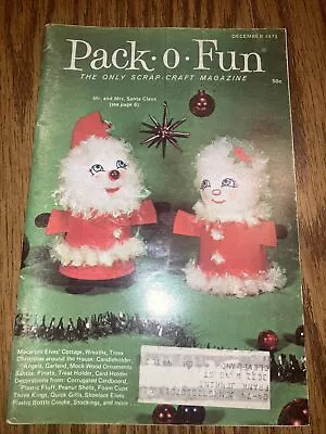 Pack O Fun December 1973 Back Issue Christmas Crafts Kids Magazine • $9.99