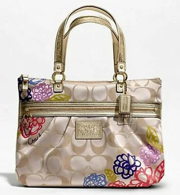 Coach Poppy Daisy Signature Applique Glam Tote Bag F20794  • $89.95