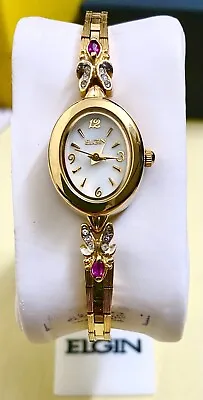 Vintage Elgin Women’s Gold Tone With Ruby Stone Watch  • $79.99