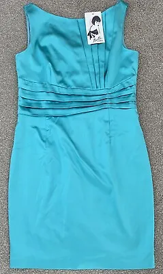 Belle By Oasis Dress Size 14 Turquoise Satin Evening/Party/WeddingDress REDUCED • £9.99