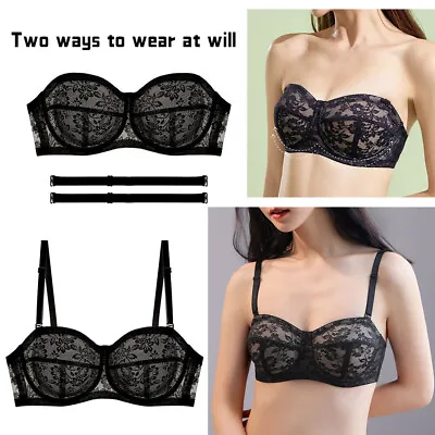 Womens Underwire Strapless Bra Plus Size Halter Neck Multiway Invisible Lingerie • £9.19