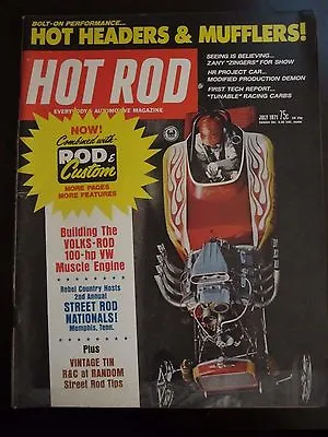 Hot Rod Magazine July 1971 Hot Headers Mufflers Volks Rod (FF) AR G AN XX Y6 • $4.99