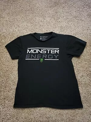 Monster Energy T Shirt Medium Mens Black Short Sleeve Graphic Cotton Crew Neck • $10