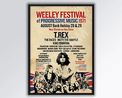 £14 • Buy WEELEY FESTIVAL 1971 Reimagined Poster A3 Size