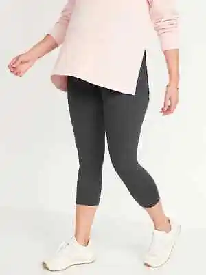 Old Navy MATERNITY Full-Panel Cropped Leggings Size M- Grey Heather- NWT • £8.69