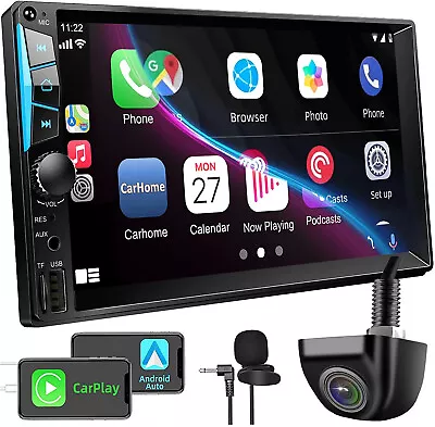 7  Double Din Touch Screen Car Stereo Wireless Apple Carplay Android Auto Radio • $118.99