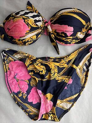 La Blanca Vintage 90s High Cut Floral Bikini Set Size 14 Swim Bathing Suit • $18.76