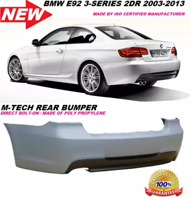E92 E93 M Tech Rear Bumper Single Side Muffler Diffuser Fits BMW 2007-2013 328I • $2199