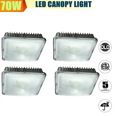 4-Pack Of LED Canopy Light 70W 8450Lumens 350W HPS/HID Replacement9.5  X 9.5  • $174.64