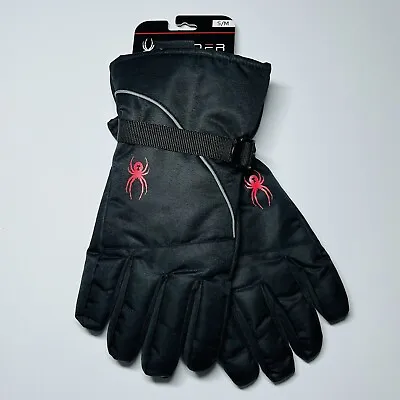Spyder Insulated Water Resistant Snowboard Ski Gloves Black Men's Size S/M NEW • $39.99