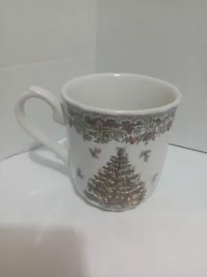 Queens Seasons Greeting Coffee Mug Christmas Tree Myott Factory Vintage Tree  • $10