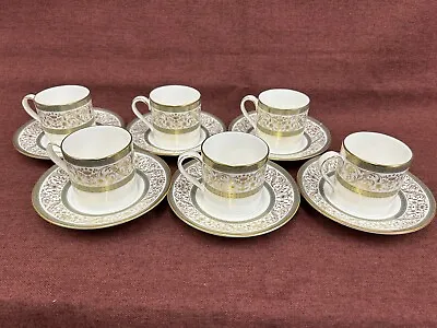 Set Of 6 Minton Aragon Tea Cups Coffee Cups Demitasse • £30