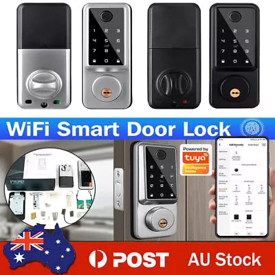 Wifi Smart Door Lock Front Deadbolts APP Fingerprint Card Keyless Digital Keypad • $94.99