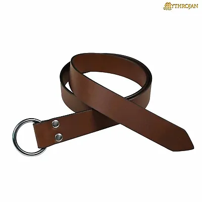 Medieval Plain Leather Belt O Ring Buckle Viking LARP Costume Accessory 40 Inch • $22.95