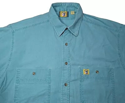 Vintage Duckhead Aqua Teal Blue Button Up Short Sleeve Mens Size Medium USA  • $17